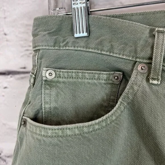 Everlane Women's A-Line Denim Shorts Green Size30 Cut-Off Style - Picture 3 of 6